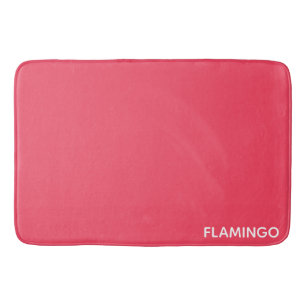 Flamingo pink colour name bath mat