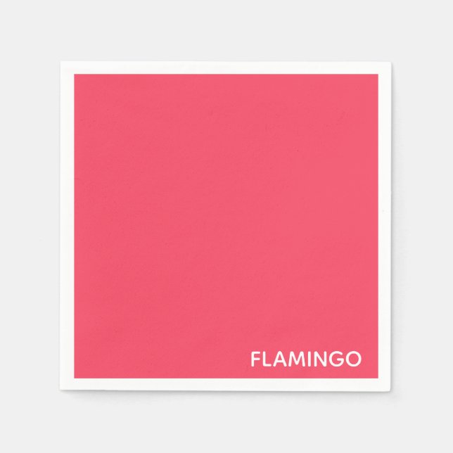Flamingo pink colour name napkin (Front)