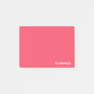 Flamingo pink colour name post-it notes
