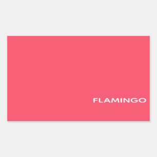 Flamingo pink colour name rectangular sticker