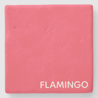 Flamingo pink colour name stone coaster