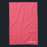 Flamingo pink colour name tea towel<br><div class="desc">Flamingo pink colour name</div>