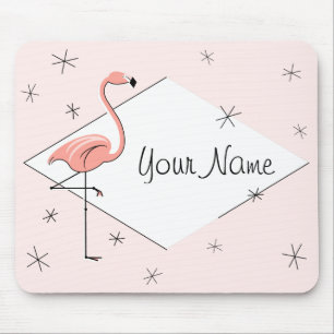 Flamingo Pink Diamond Name mousepad