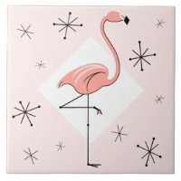 Flamingo Pink Diamond Stars tile