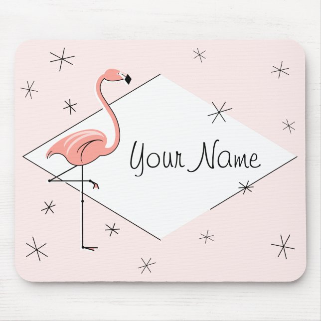 Flamingo Pink Diamond "Text" mousepad (Front)