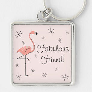 Flamingo Pink 'Fabulous Friend!' keychain premium