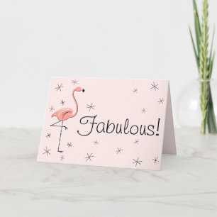 Flamingo Pink Fabulous! greetings card