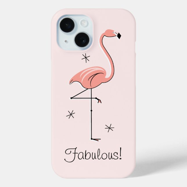 Flamingo Pink 'Fabulous!' iPhone case (Back)
