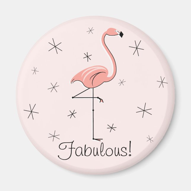 Flamingo Pink Fabulous magnet (Front)