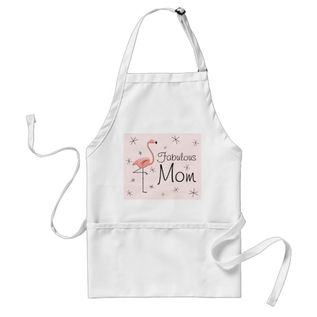 Flamingo Pink Fabulous Mum apron (Front)