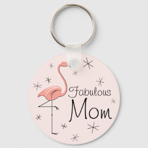 Flamingo Pink 'Fabulous Mum' keychain