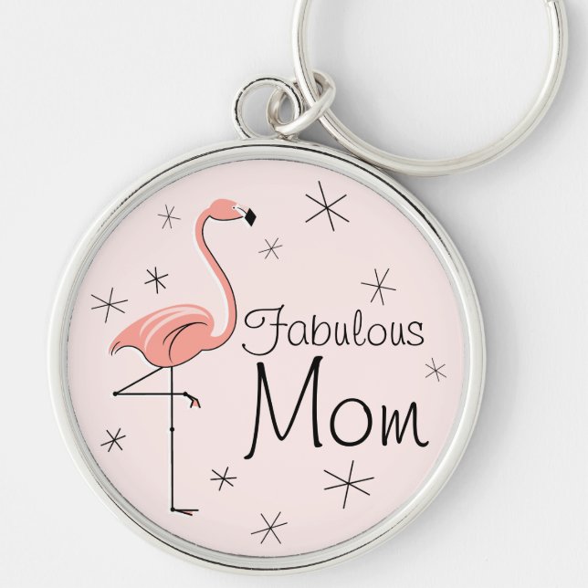 Flamingo Pink 'Fabulous Mum' keychain premium (Front)