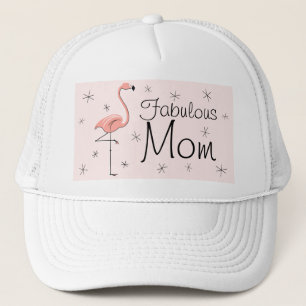 Flamingo Pink 'Fabulous Mum' Trucker hat pink