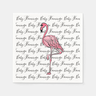 Flamingo pink flamingo, pink tropical bird napkin