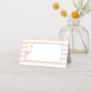 Flamingo pink gold small food tent place card