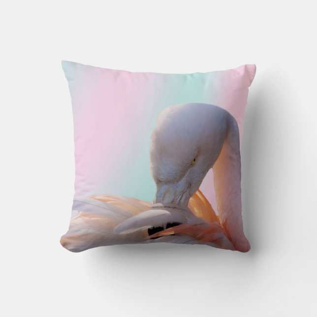 Flamingo Pink Mint Cushion (Front)