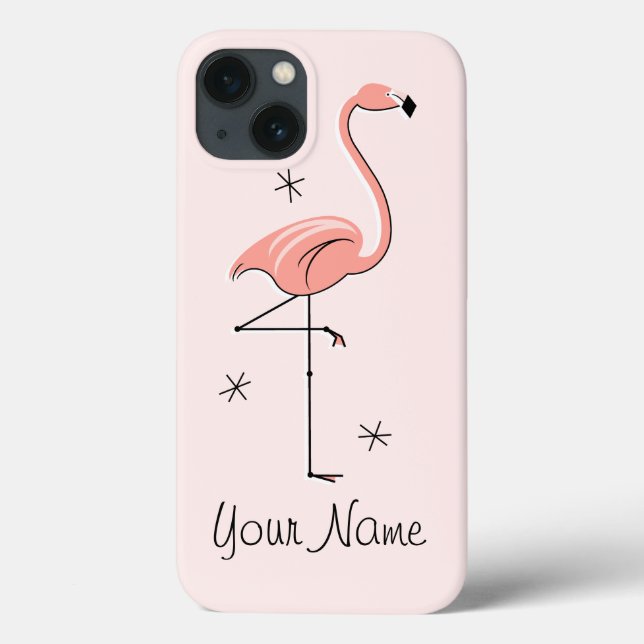 Flamingo Pink 'Name' iPad case (Back)