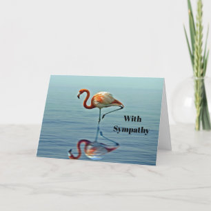 Flamingo Pink Reflection Wildlife Photo Sympathy Card