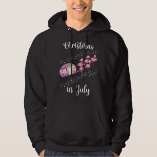 Flamingo Pink Retro Camping Car Christmas In July Hoodie