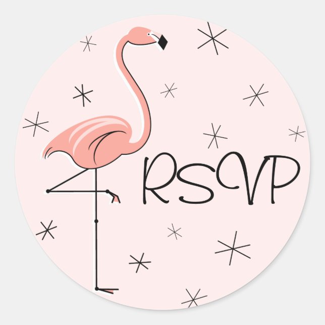 Flamingo Pink RSVP sticker (Front)