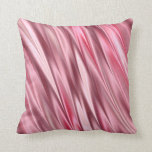 Flamingo pink satin shaded stripes cushion