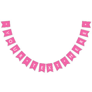 Flamingo Pink Solid Colour Bunting