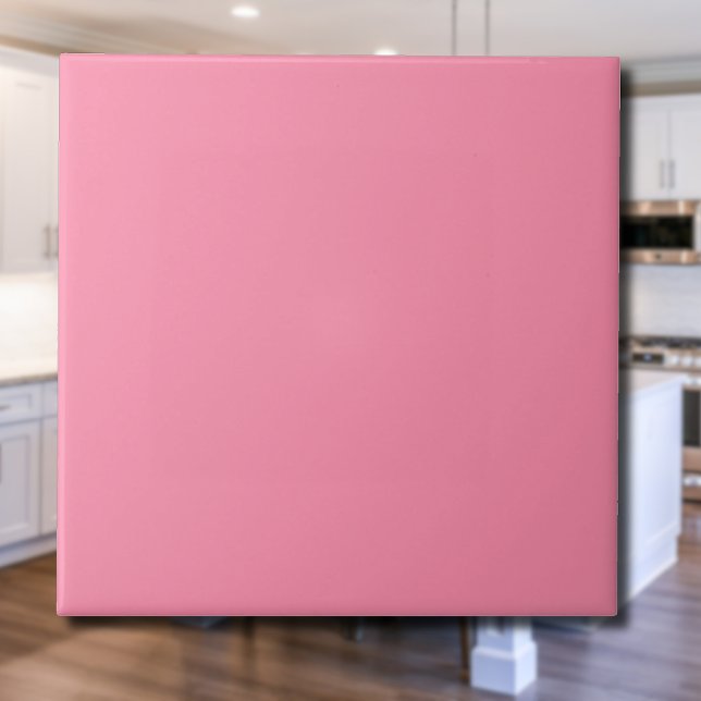 Flamingo Pink Solid Colour | Classic Elegant Ceramic Tile (Creator Uploaded)