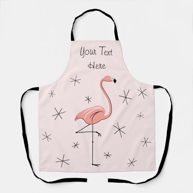 Flamingo Pink Text apron (Front)