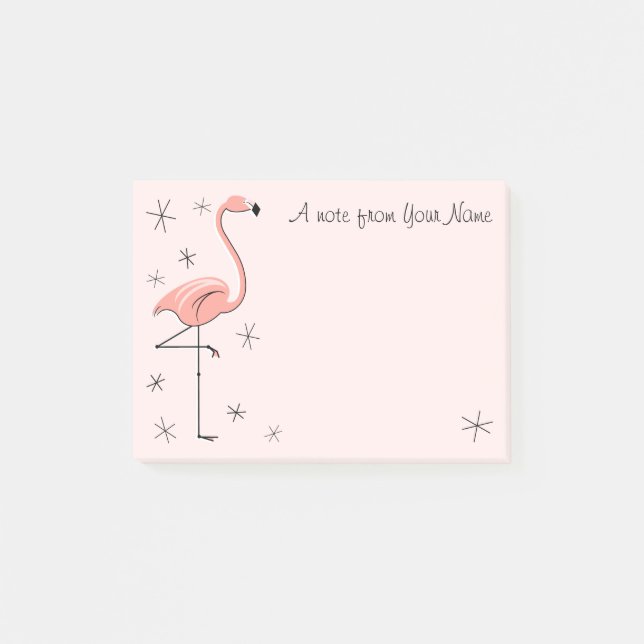 Flamingo Pink "Text" Post-it Notes (Front)