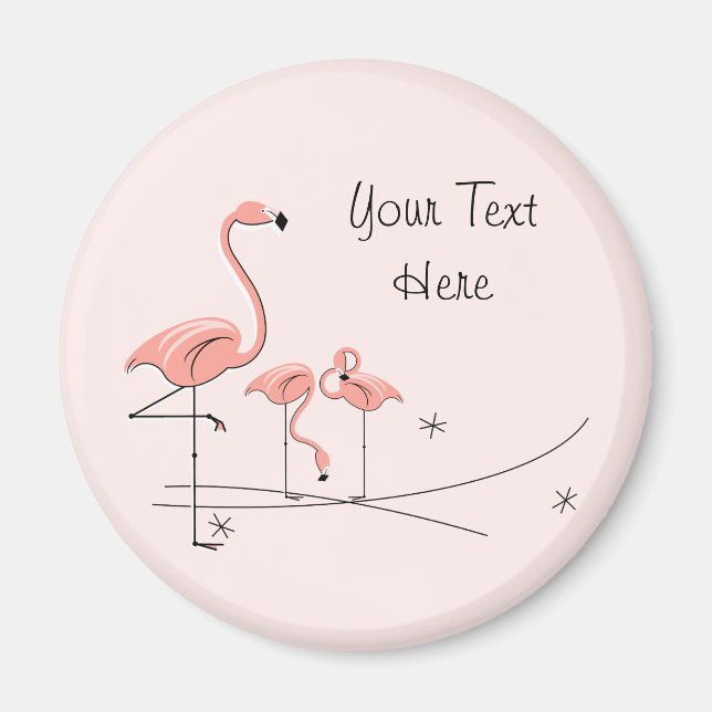 Flamingo Pink Text Trio 4 magnet (Front)
