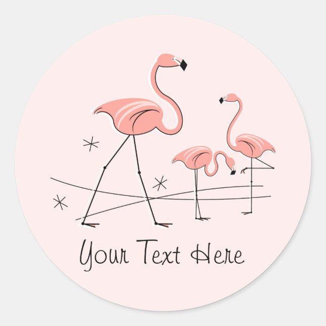 Flamingo Pink Trio 2 Text sticker (Front)