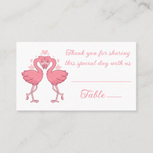 Flamingo Pink Tropical Beach Wedding Escort Place Card