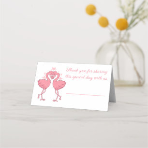 Flamingo Pink Tropical Beach Wedding Escort Place Card
