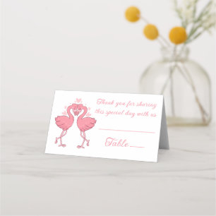 Flamingo Pink Tropical Beach Wedding Escort Place Card