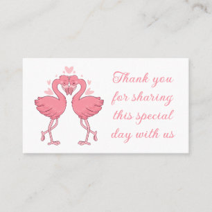 Flamingo Pink Tropical Beach Wedding Thank You Place Card