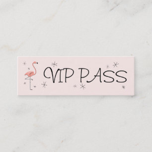Flamingo Pink 'VIP PASS' business card skinny