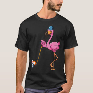 Flamingo Playing Billiards Costume Billiards Playe T-Shirt