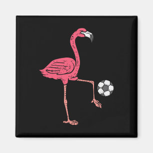 Flamingo Playing Soccer Footbyll Player Men, Women Magnet