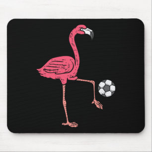 Flamingo Playing Soccer Footbyll Player Men, Women Mouse Pad