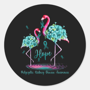 Flamingo Polycystic Kidney Disease Classic Round Sticker