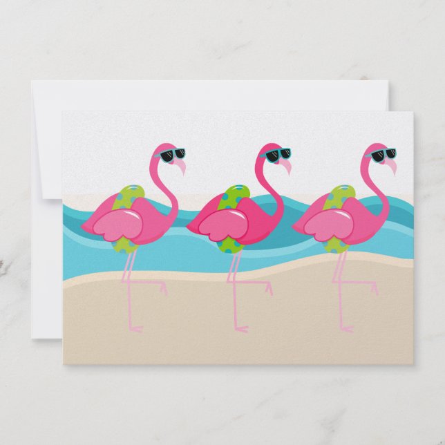 Flamingo Pool / Beach Party - SRF Invitation (Front)