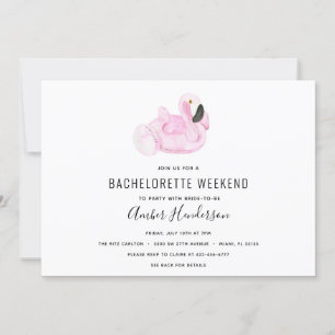 Flamingo Pool Float Bachelorette Itinerary Invitation