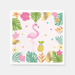 Flamingo Pool Party Party Napkin Tropical Flamingo
