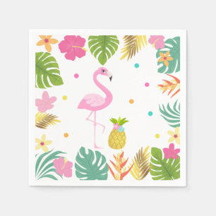 Flamingo Pool Party Party Napkin Tropical Flamingo