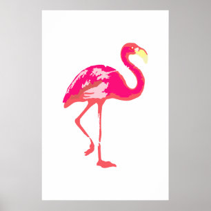 Flamingo poster, Flamingo art, summer tropical Poster