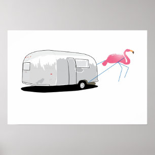 Flamingo pulling poster