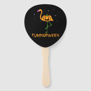 Flamingo Pumpkin Halloween Flamingoween Bird Pink Hand Fan