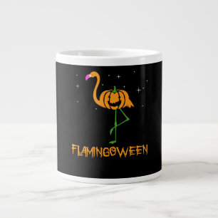 Flamingo Pumpkin Halloween Flamingoween Bird Pink Large Coffee Mug