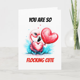 Flamingo puns   baby bird so flocking cute pun  holiday card