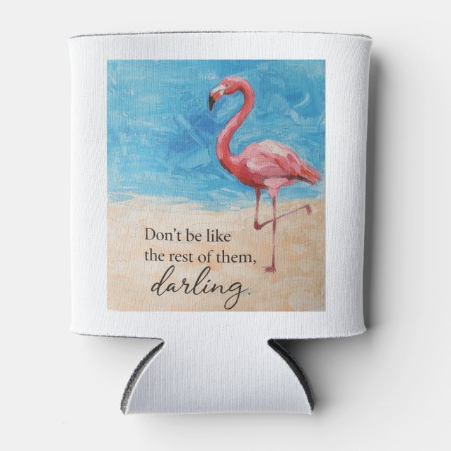 Flamingo Quote Can Cooler  (Front)
